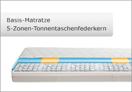 Tonnentaschenfedernkern-Basis-Matratze mit 5 Liegezonen