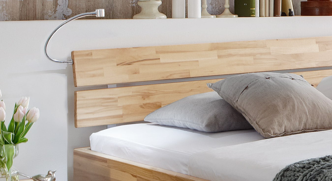 Tolles Design Bett Lucca Komfort mit geteiltem Kopfteil