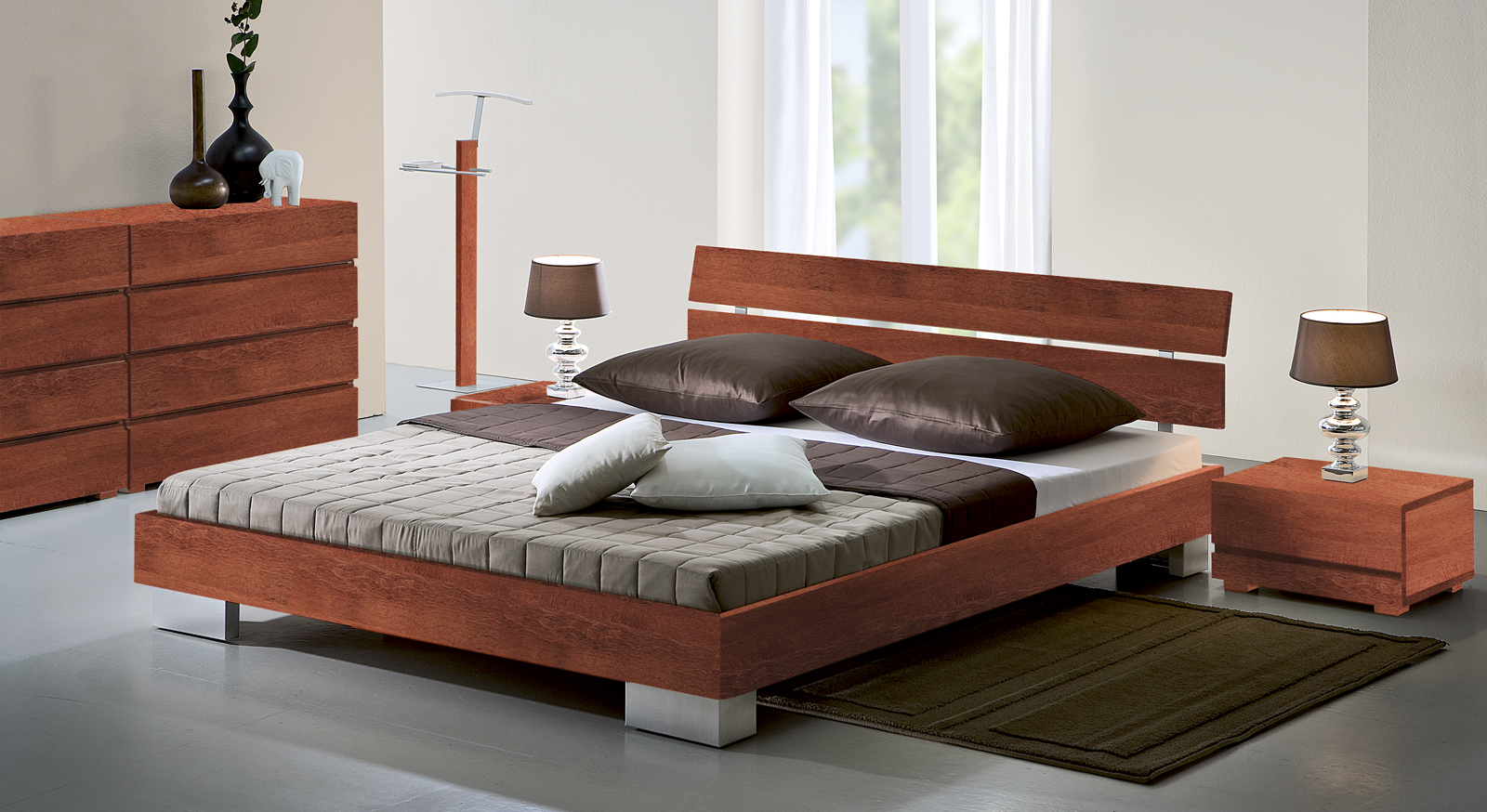Bett in z.B. 90x200 cm Größe aus Buchenholz Sogno