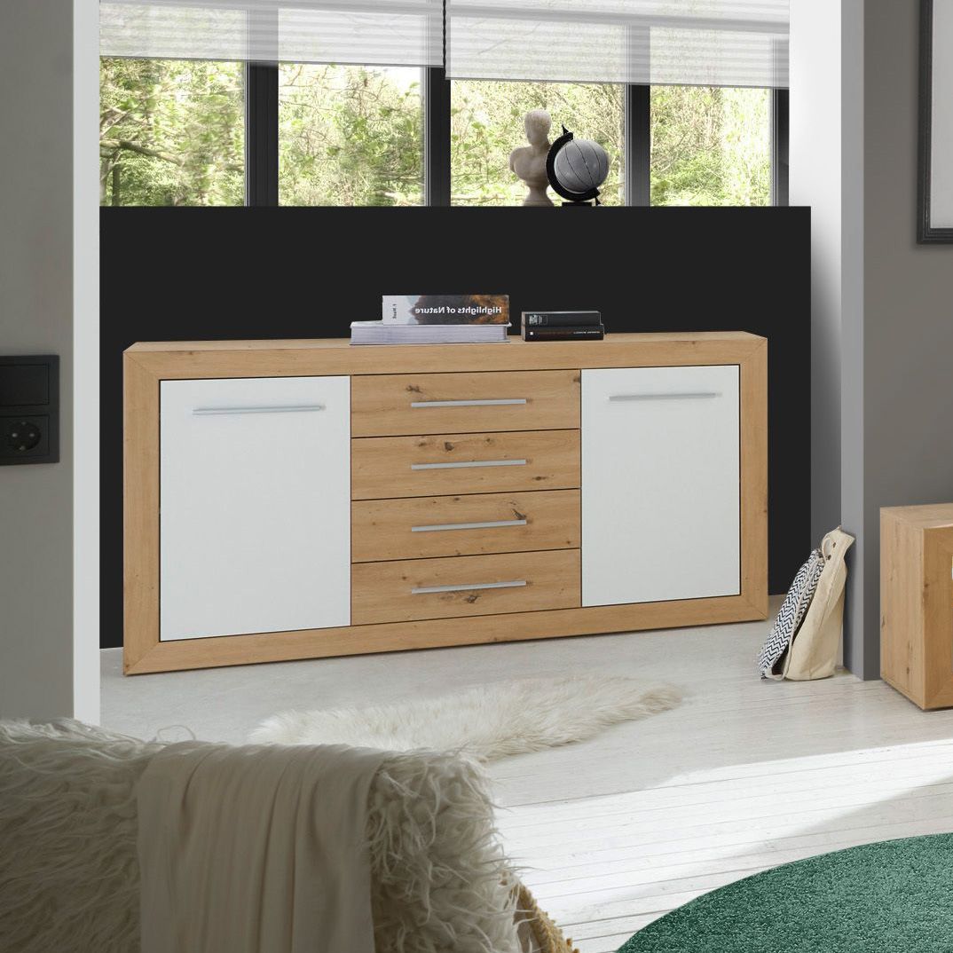 Sideboard Ermua Eiche Dekor mit Schubladen