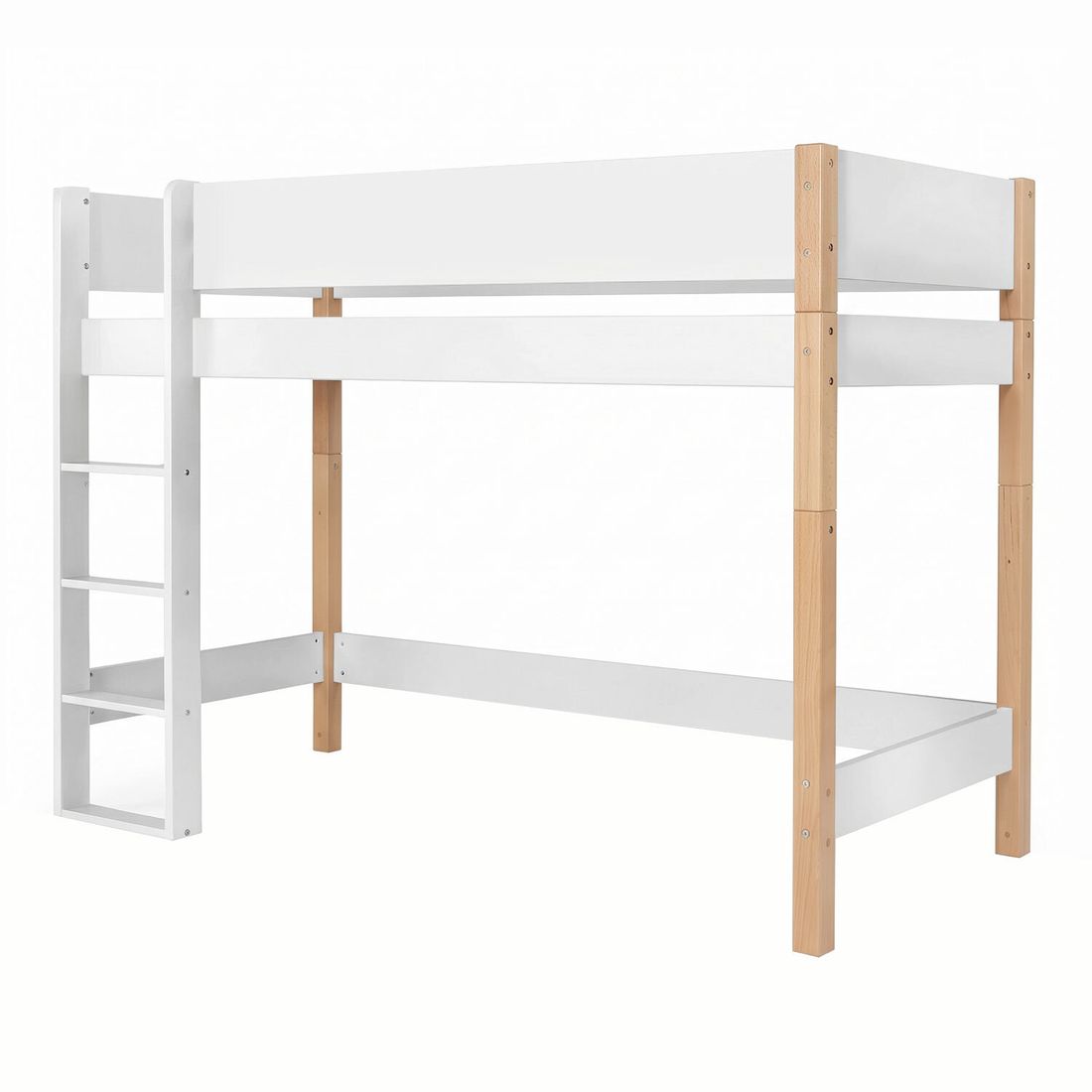 Midi-Hochbett Kids Town Buche teilmassiv mit Lattenrost