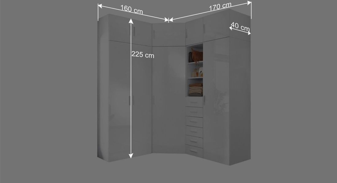 Eck-Kleiderschrank Divisa