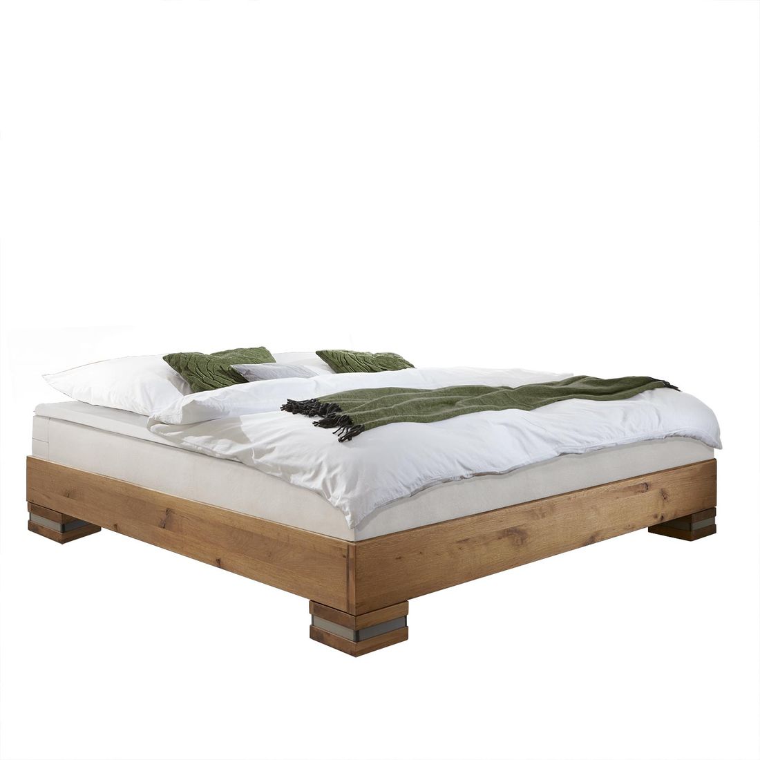 Boxspringbett Mexiana Wildeiche Massivholz ohne Kopfteil