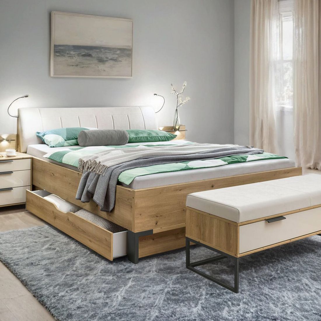 Bett Estiva Komfort Eiche Dekor