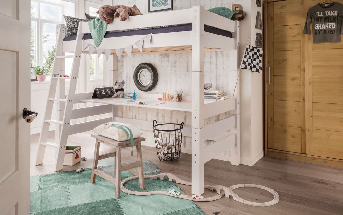 Maxi-Hochbett Kids Dreams Kiefer Massivholz mit Lattenrost