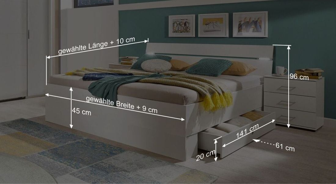 Schubkasten-Bett Kiraly