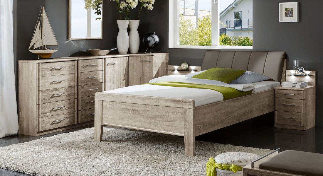 Bett Runcorn Komfort Eiche Dekor
