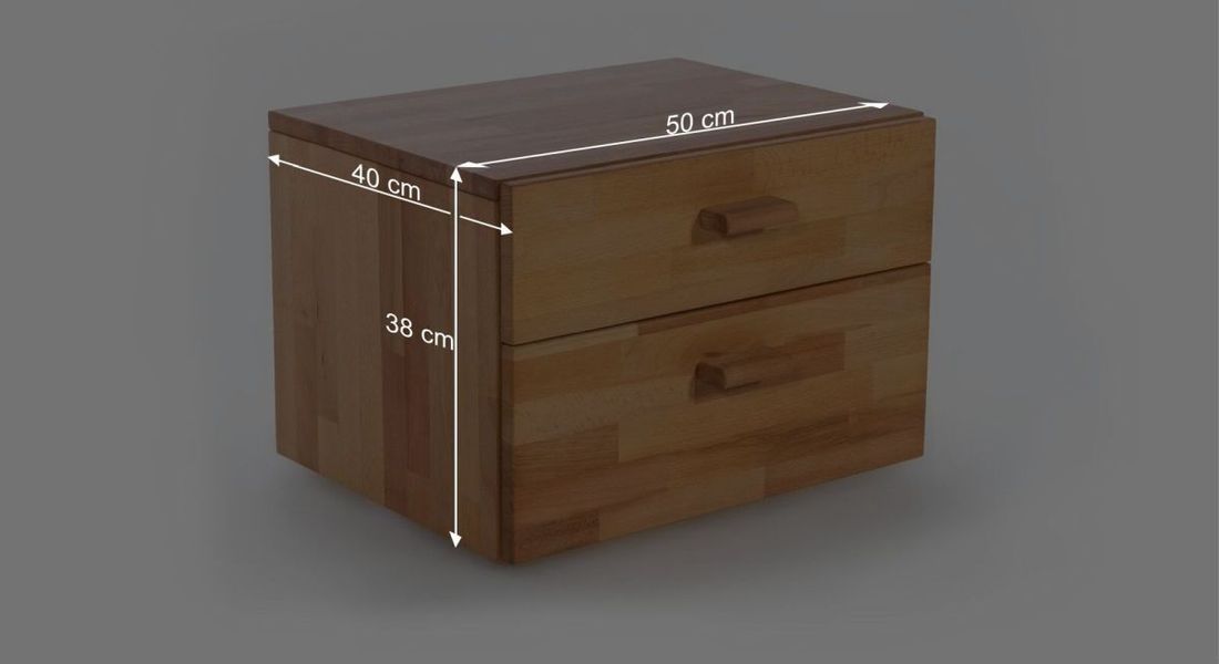 HOMELIV. Nachttisch Tamira Kernbuche Massivholz H 38cm