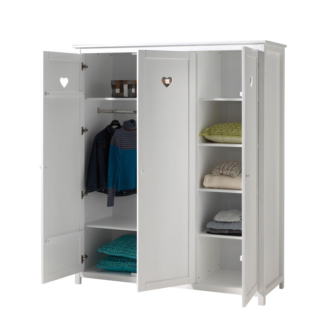 Drehtüren-Kleiderschrank Asami mit Innenausstattung H 191cm