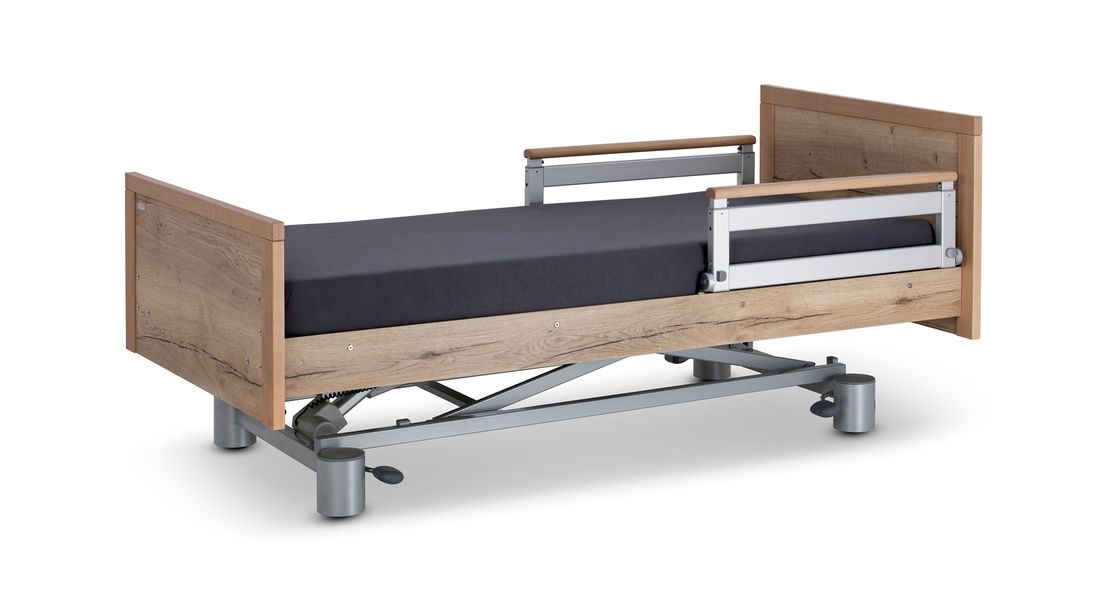 Komfortbett mit Pflegebett-Funktion Hiddensee Eiche Dekor mit Lattenrost