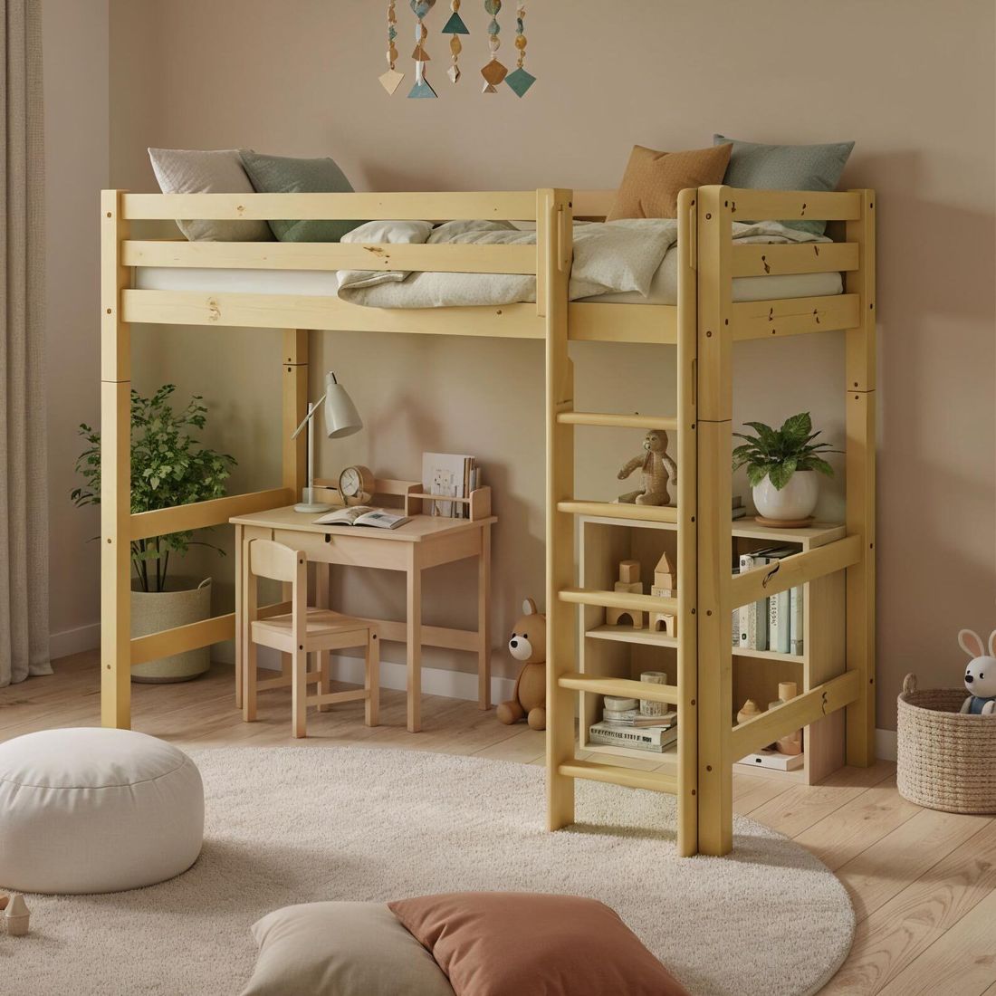 Maxi-Hochbett Kids Paradise Kiefer Massivholz mit Lattenrost