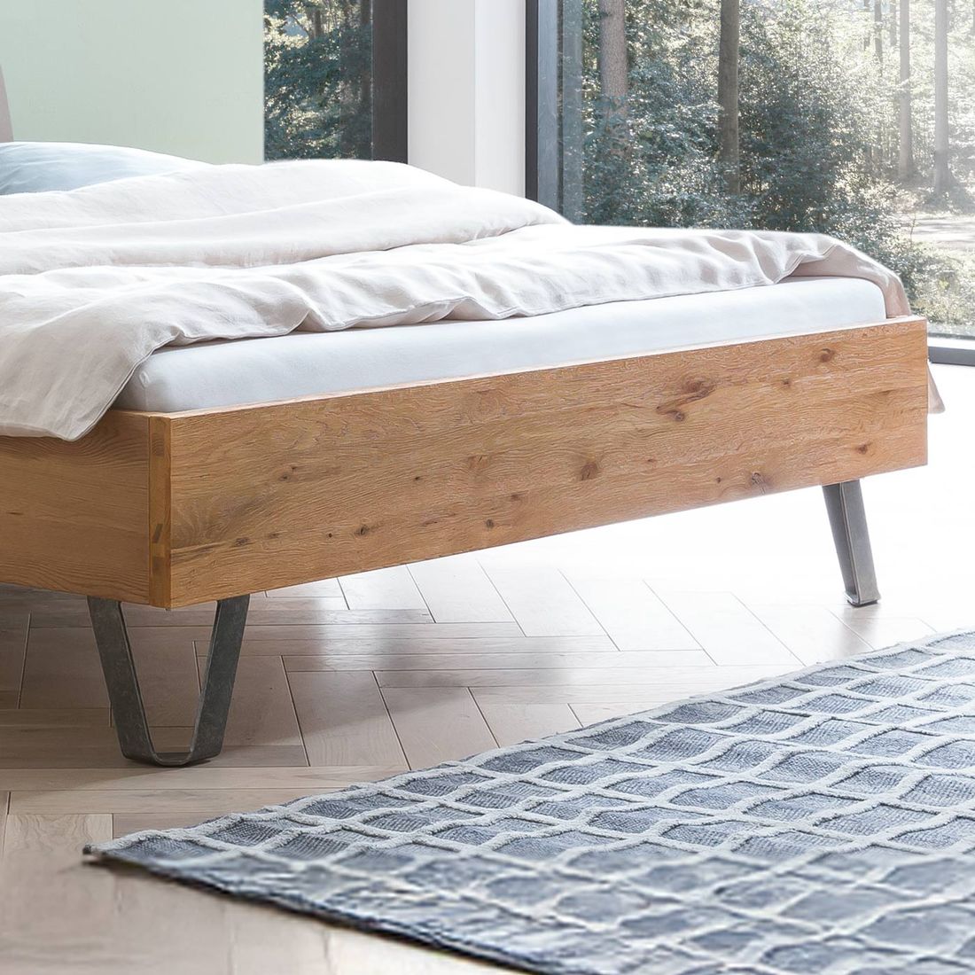 Bett Veyra Wildeiche Massivholz