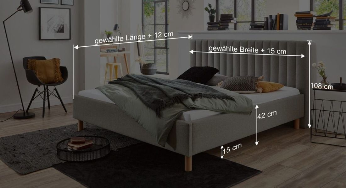 Polsterbett Medana Komfort Velours