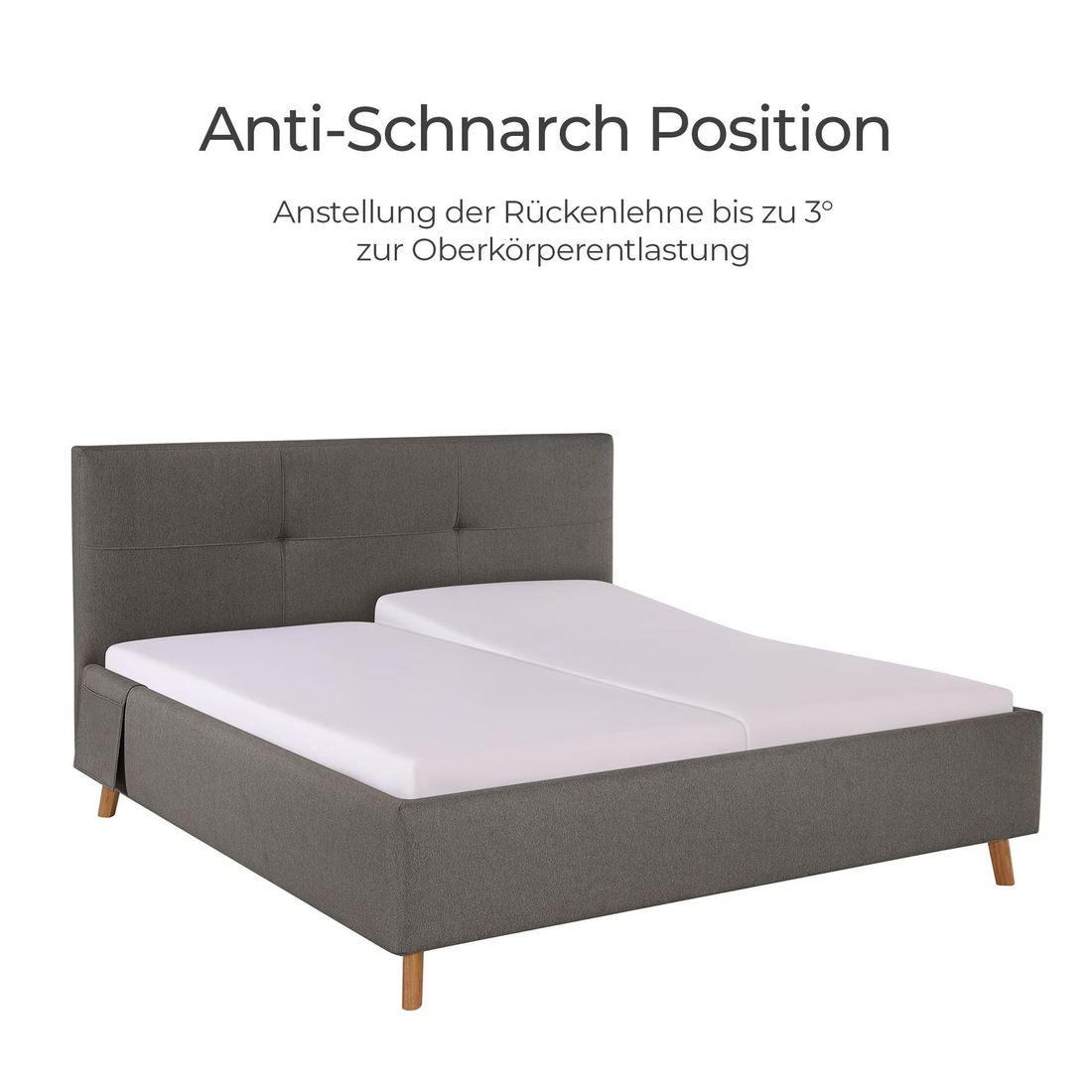 Polsterbett Henriette Komfort Webstoff mit Pflegebett-Funktion und Lattenrost