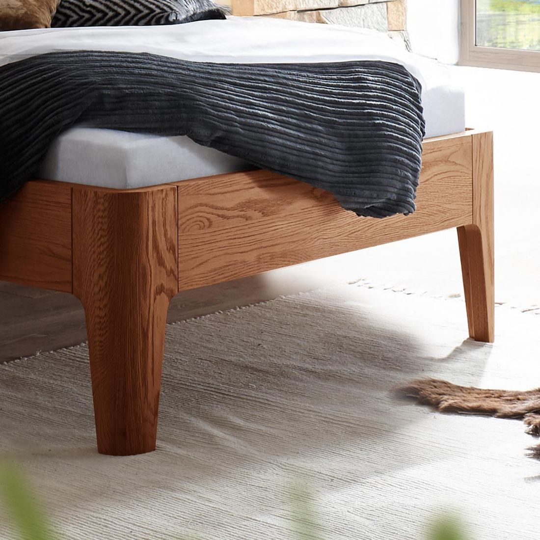 Einzelbett Ambato Eiche Massivholz