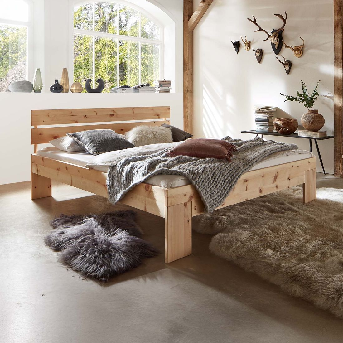 Bett Bondone Komfort Zirbe Massivholz