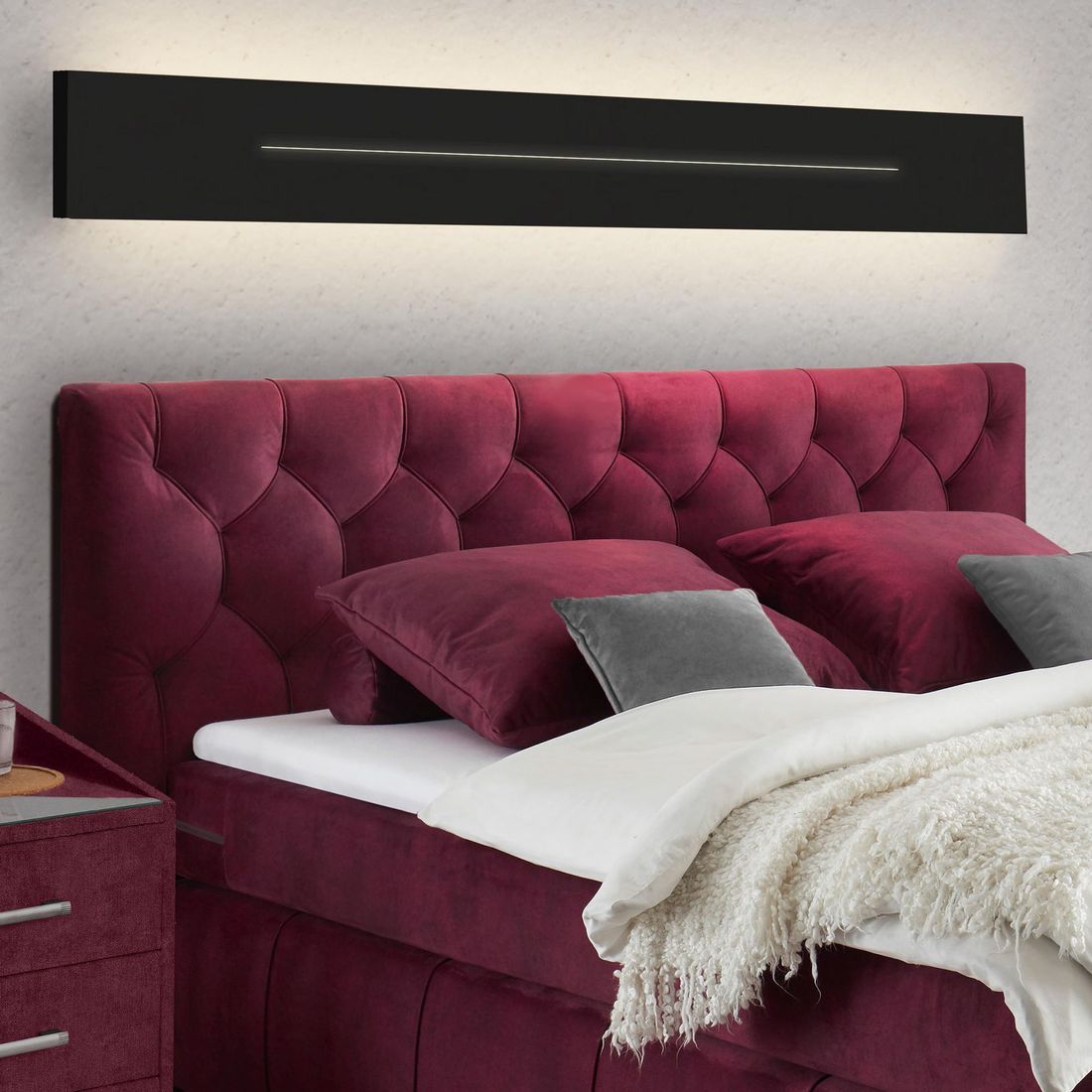 Boxspringbett Bethany Microvelours 180x200cm