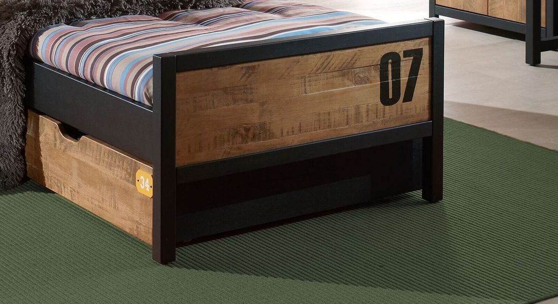 Ausziehbett Beli Kiefer teilmassiv mit Bettschublade