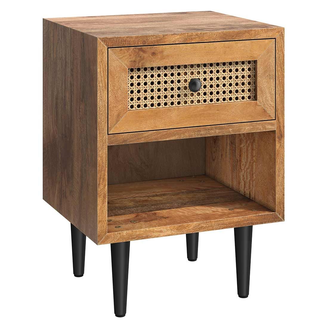 HOMELIV. Nachttisch Asmara Mango Massivholz H 55cm