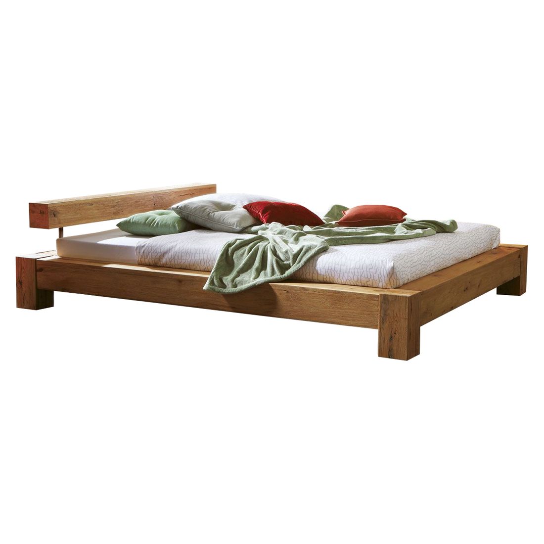 Balkenbett Linares Wildeiche Massivholz