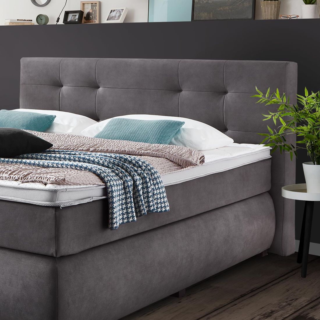 Boxspringbett Revelin Strukturstoff 180x200cm
