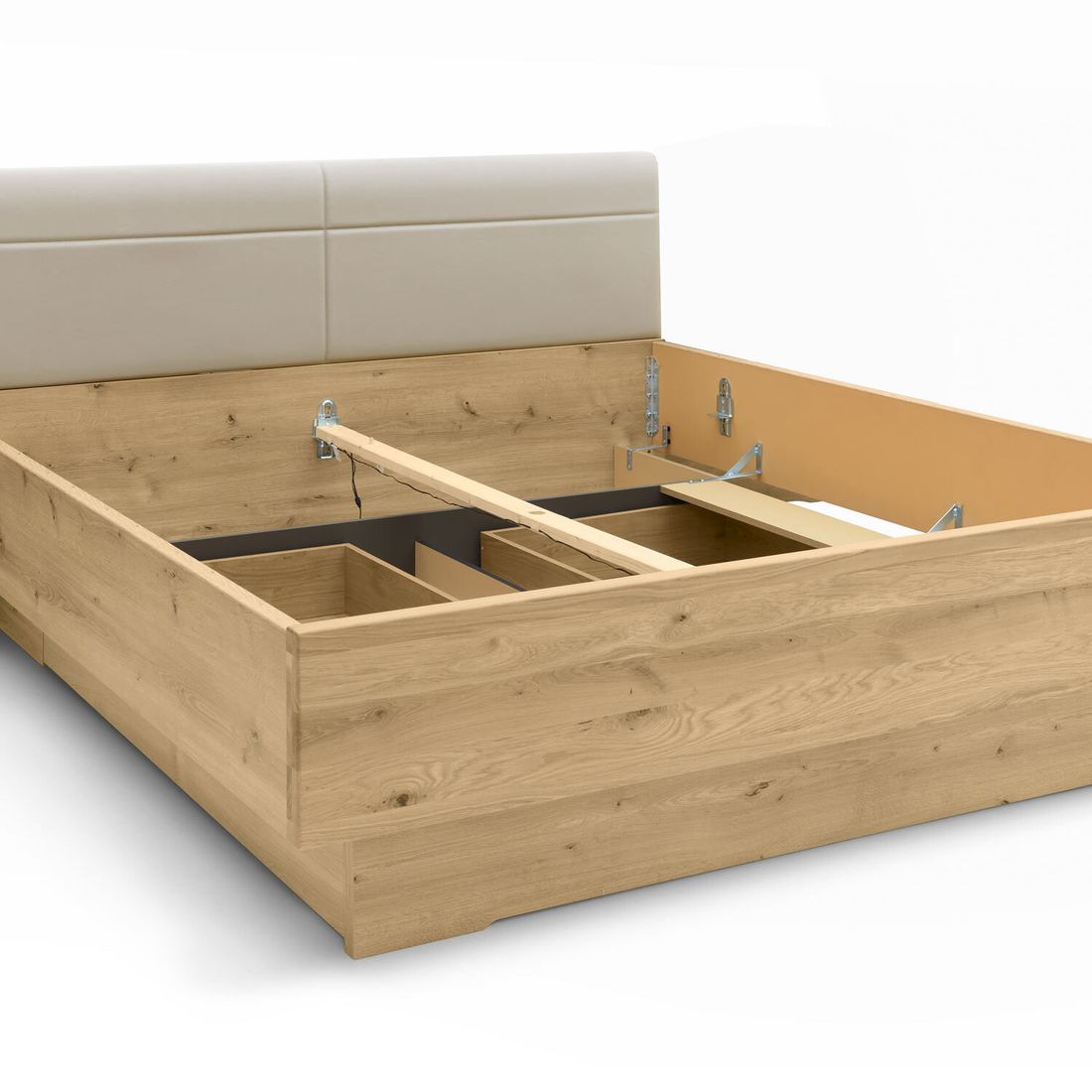 Musterring Bett San Francisco Komfort Eiche Dekor mit Schubkasten Champagner