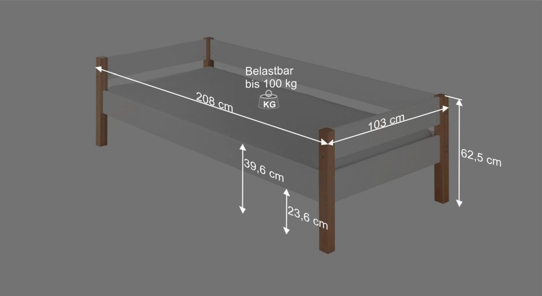 Bett Kids Nordic Buche teilmassiv mit Lattenrost