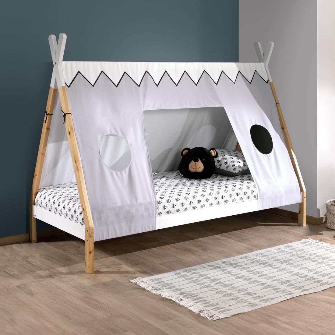 Bett Kids Delight Tipi Kiefer Massivholz mit Lattenrost