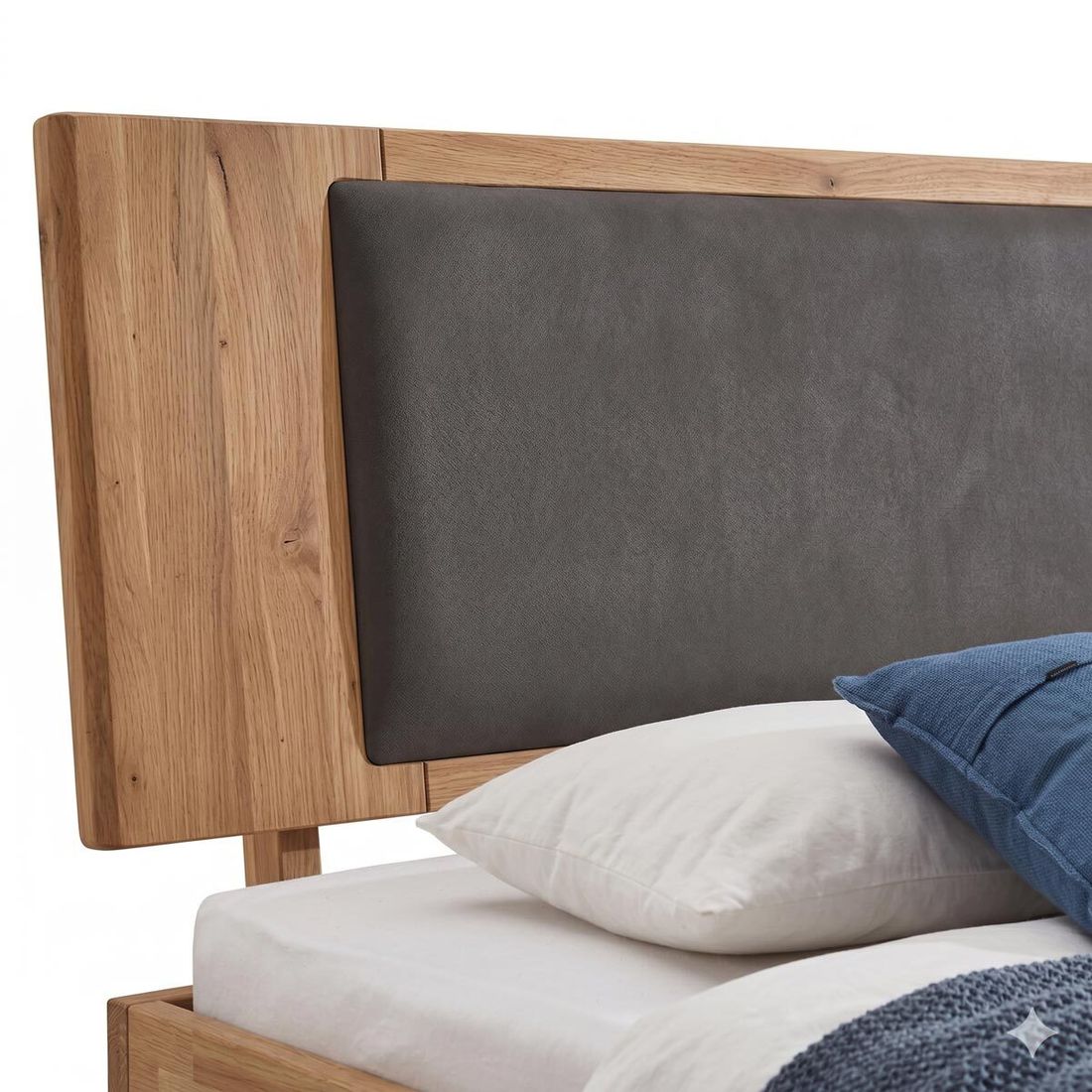 HOMELIV. Doppelbett Keno Komfort Wildeiche Massivholz