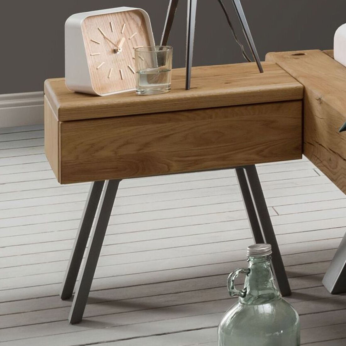 Nachttisch Rune Wildeiche Massivholz H 40cm
