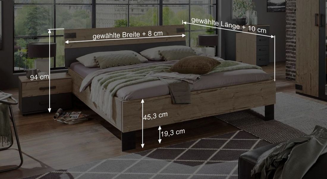 Bett Midori Komfort Tanne Dekor