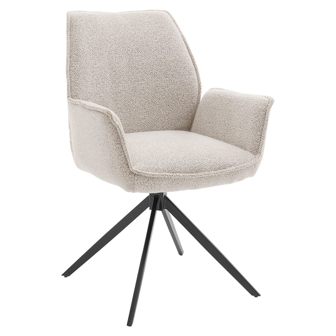 Musterring Essgruppe Tiama 7-tlg. Tisch 180x100cm Bouclé/Barock-Eiche