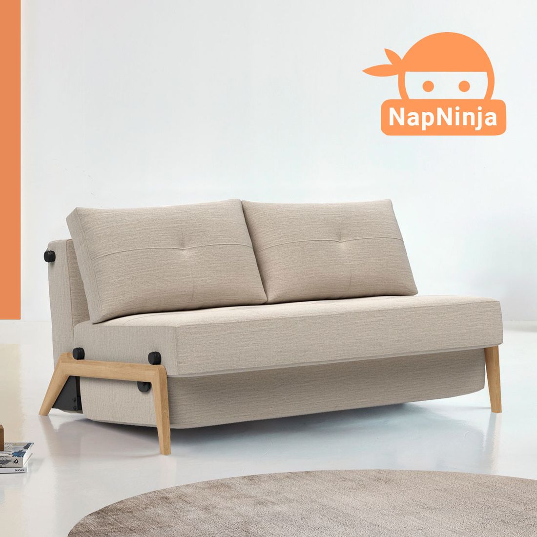 Schlafsofa NapNinja Webstoff mit Stauraum