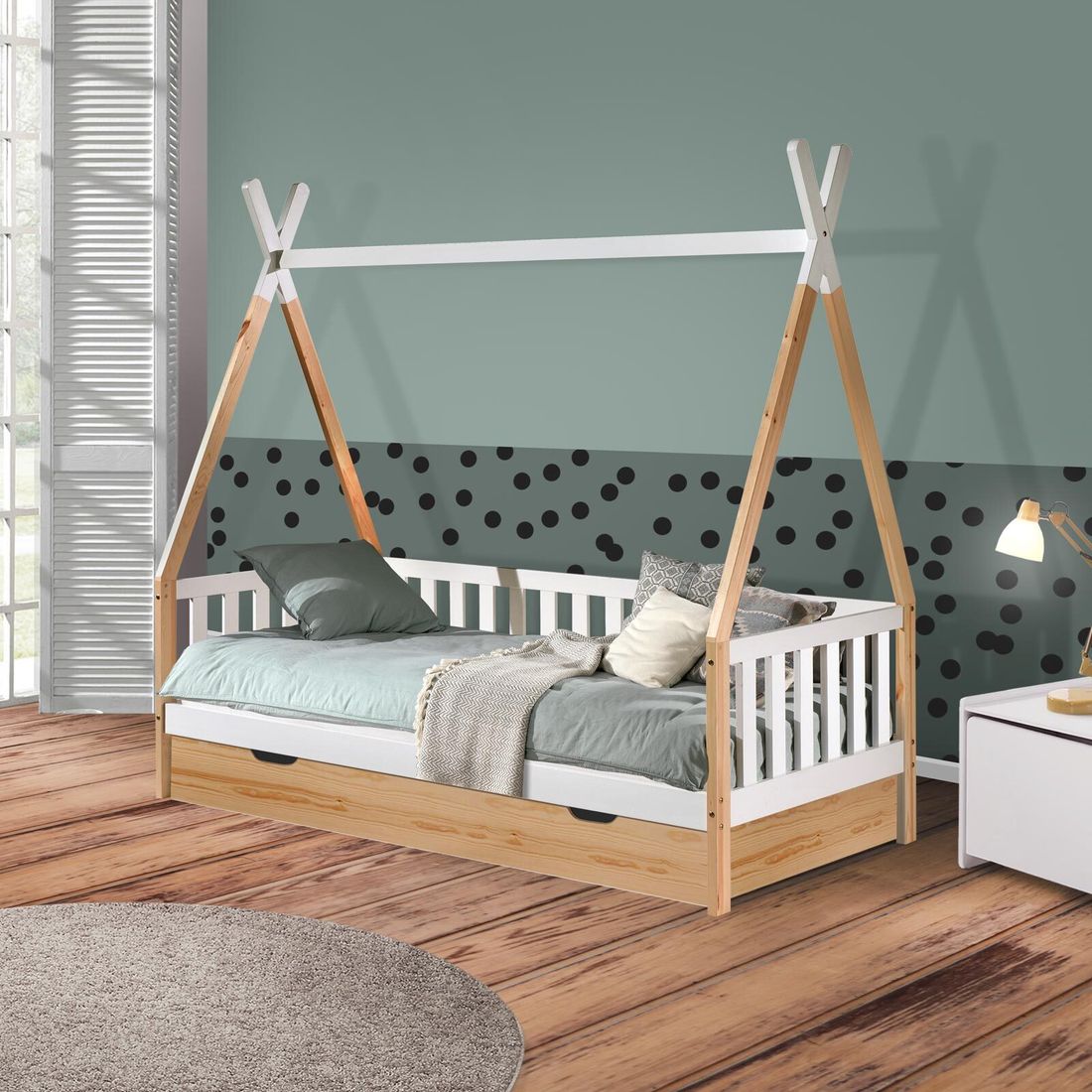 Kojen-Hausbett Kids Delight Kiefer Massivholz