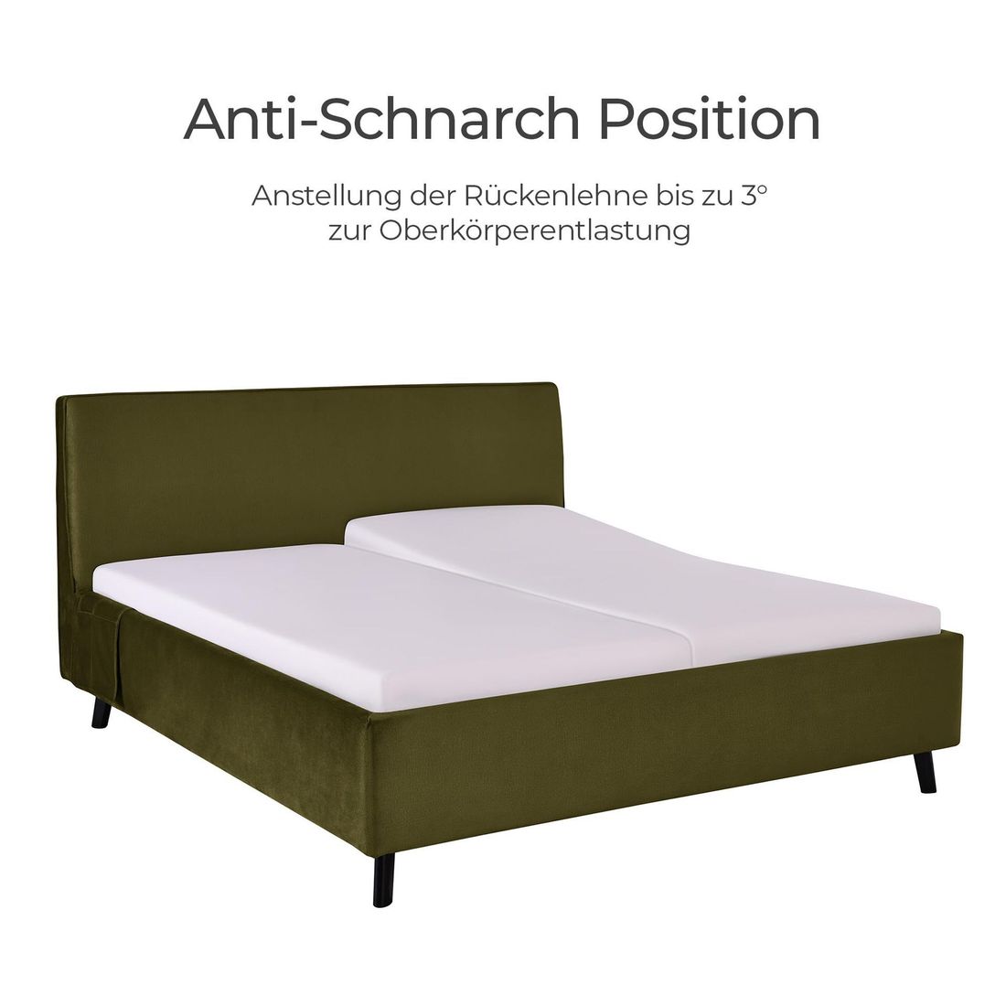 Polsterbett Thea Komfort Velours mit Pflegebett-Funktion und Lattenrost