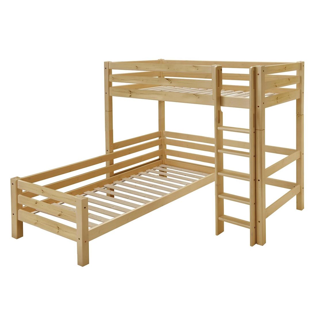 Eck-Etagenbett Kids Paradise Kiefer Massivholz mit Lattenrost