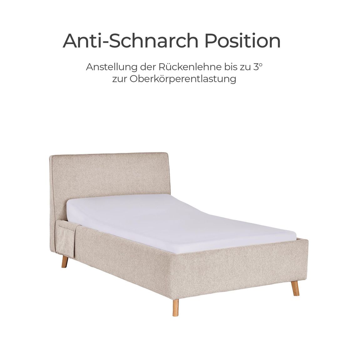 Polsterbett Elfriede Komfort Webstoff mit Pflegebett-Funktion und Lattenrost