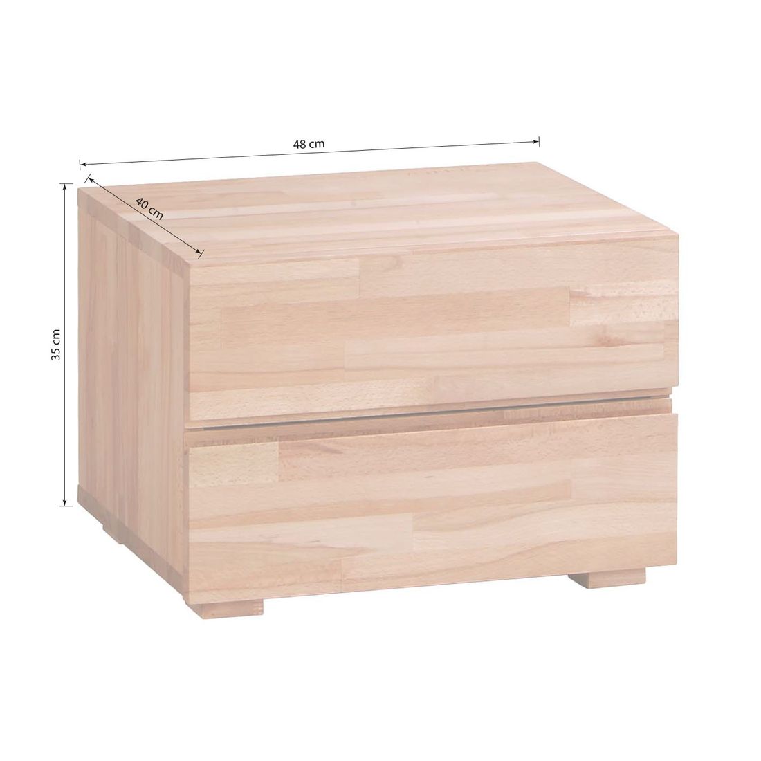 Nachttisch Pava Buche Massivholz H 35cm