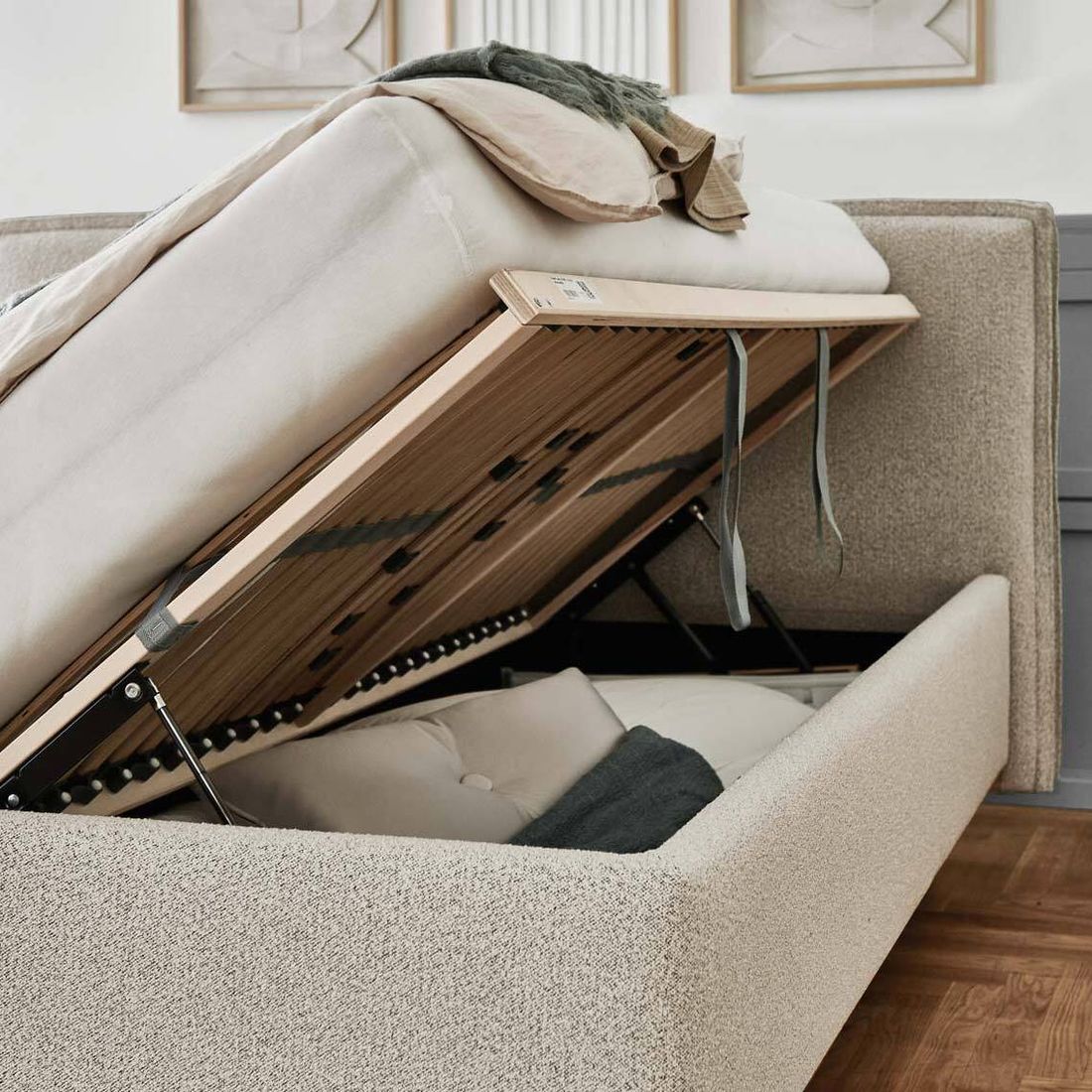 HOMELIV. Polsterbett SwitchIT Leeds Webstoff mit Bettkasten und Lattenrost