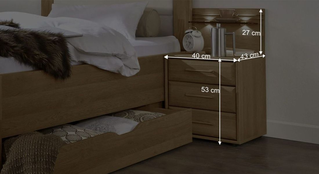 Nachttisch Raida Eiche teilmassiv H 53cm