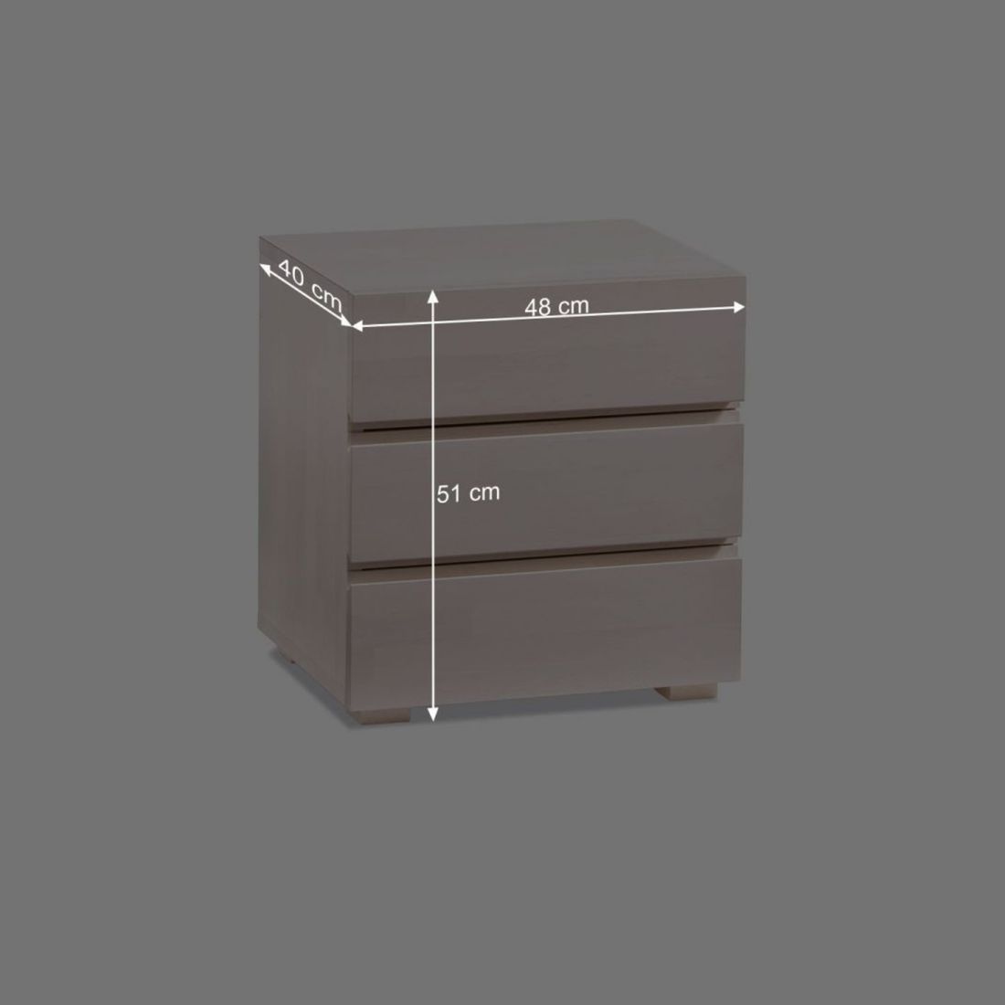 Nachttisch Navarra Buche Massivholz H 51cm