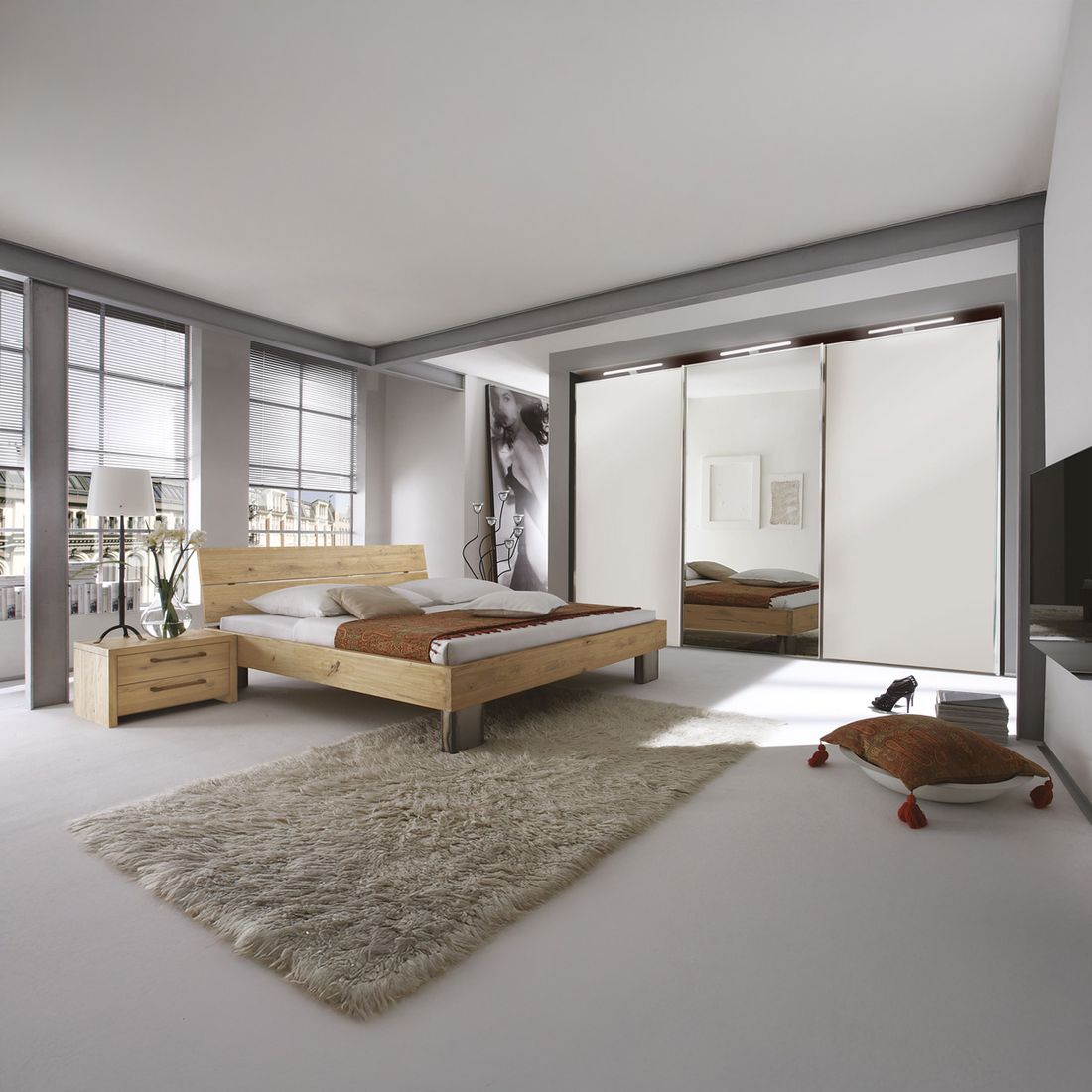 Bett Fuego Wildeiche Massivholz