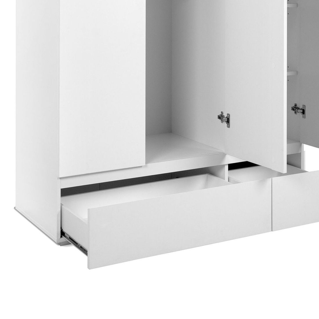 Drehtüren-Kleiderschrank Folda mit Schubladen 121,5x191cm