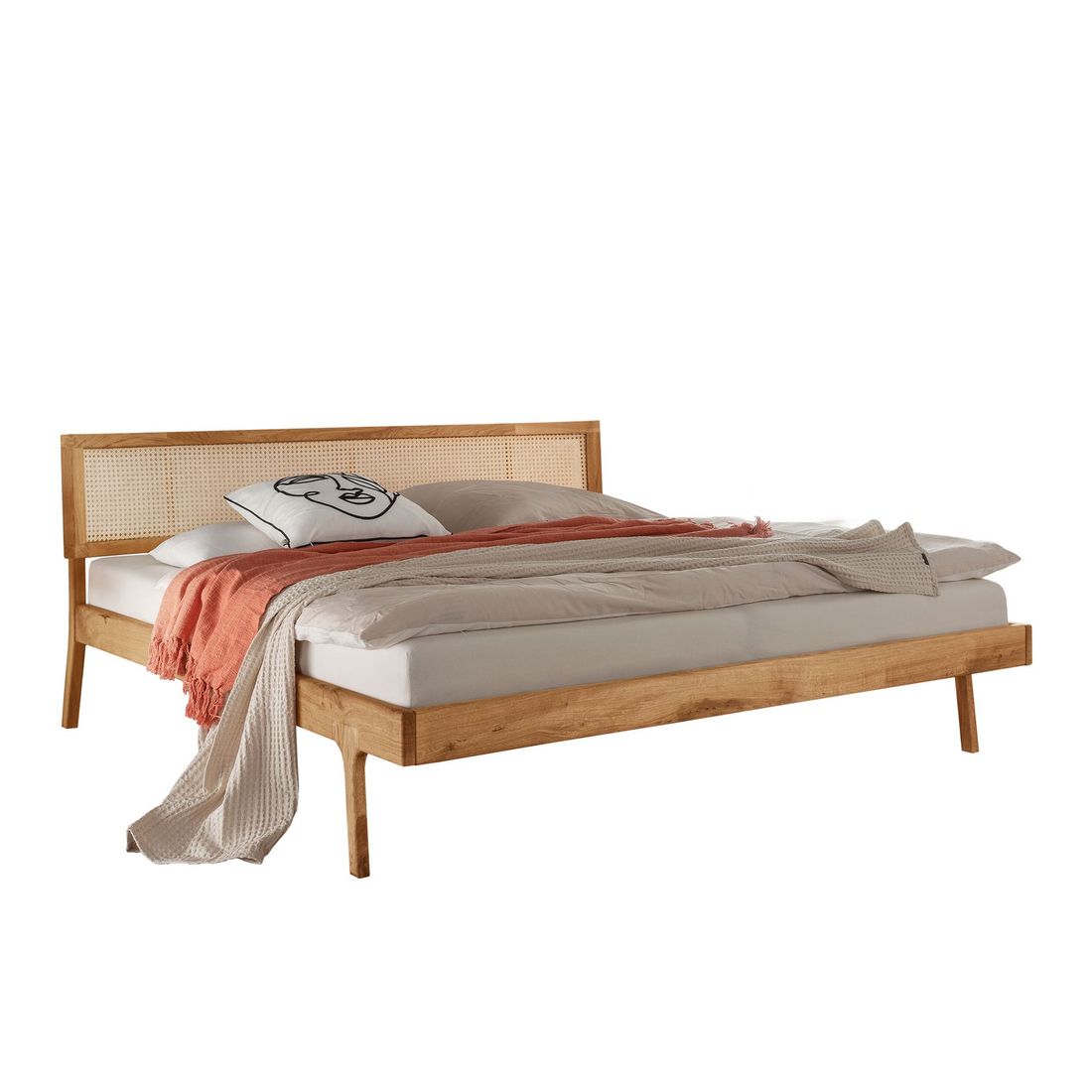 Bett Faye Komfort Eiche Massivholz