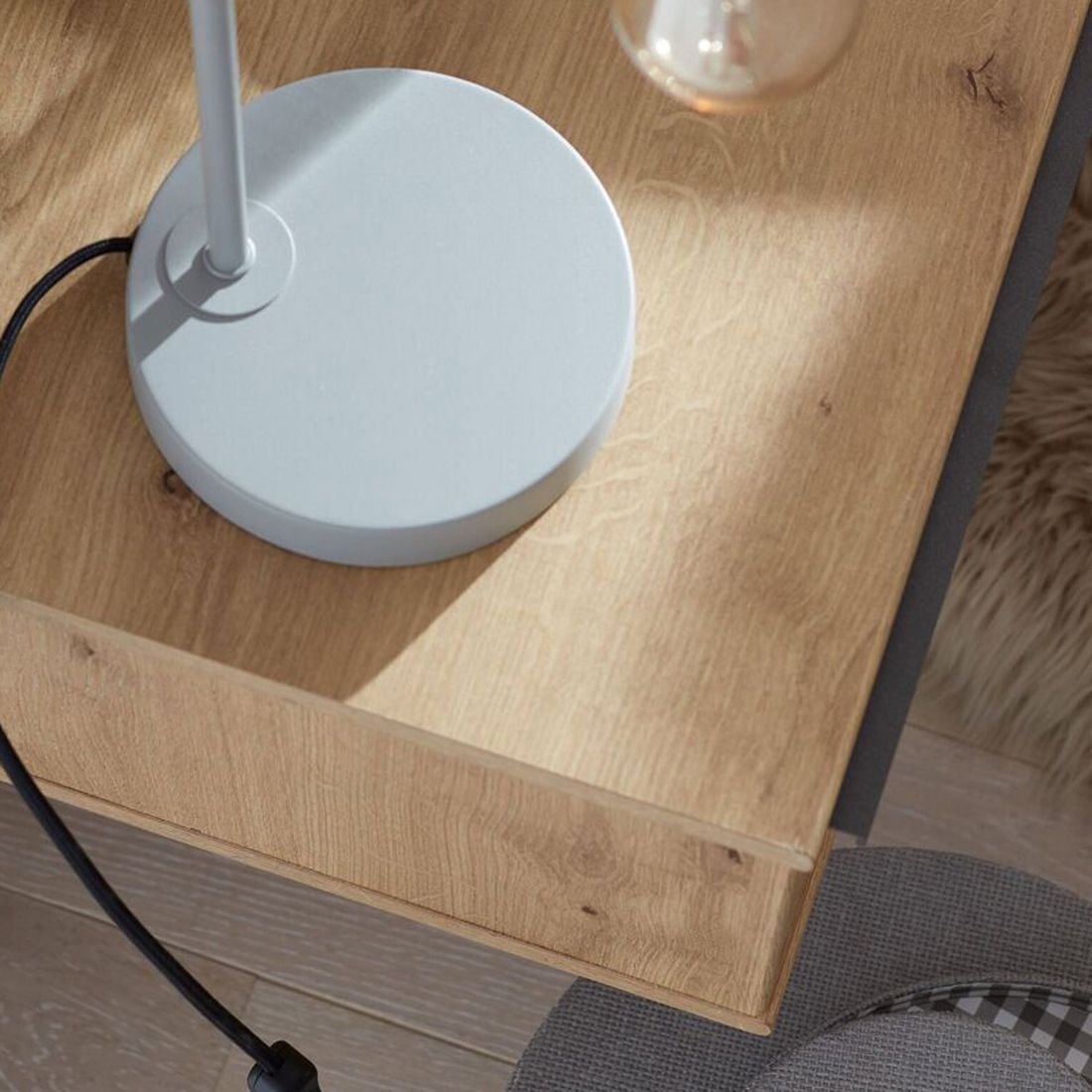 Interliving Schwebenachttisch 1205 Eiche Dekor H 48cm