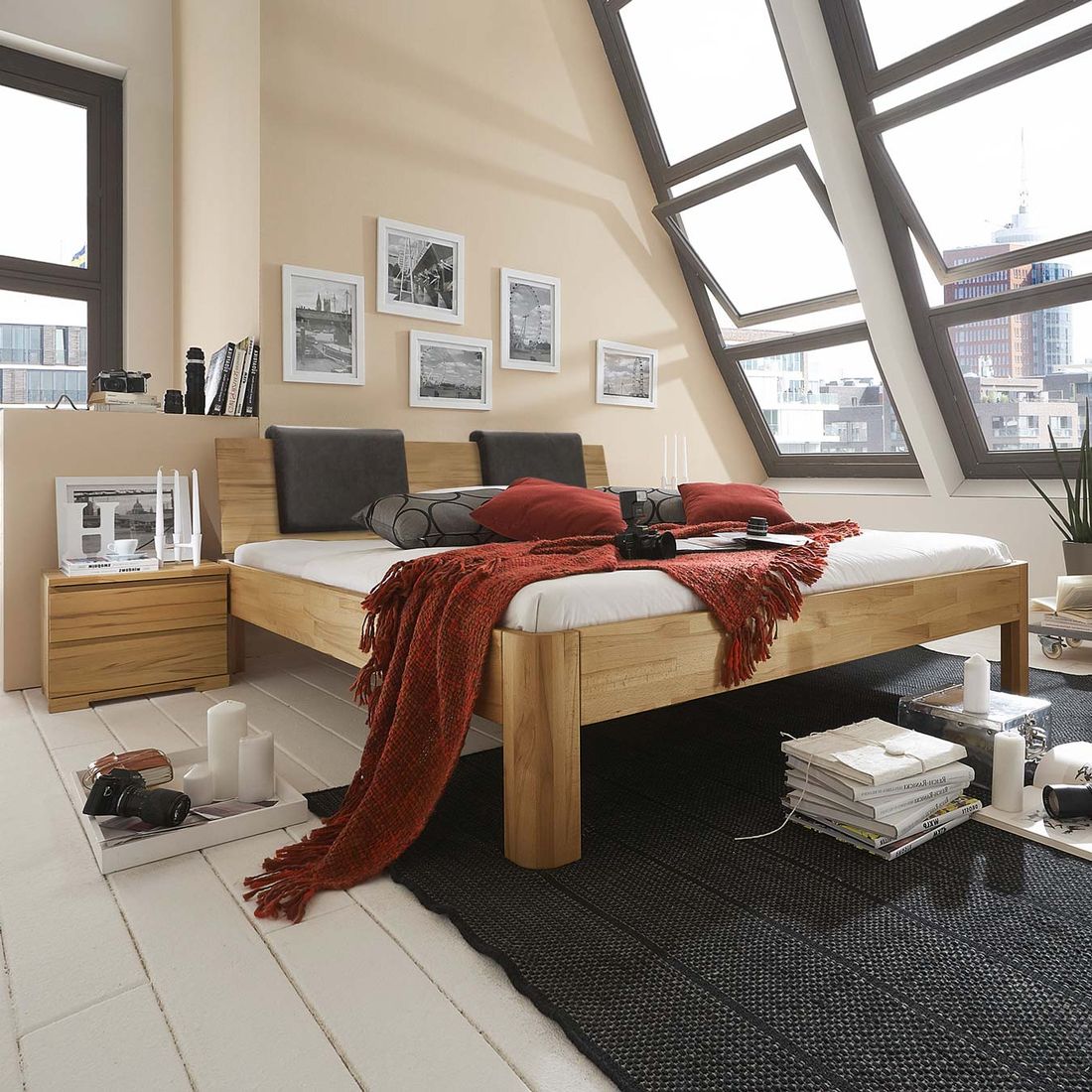 Bett Rodari Komfort Kernbuche Massivholz