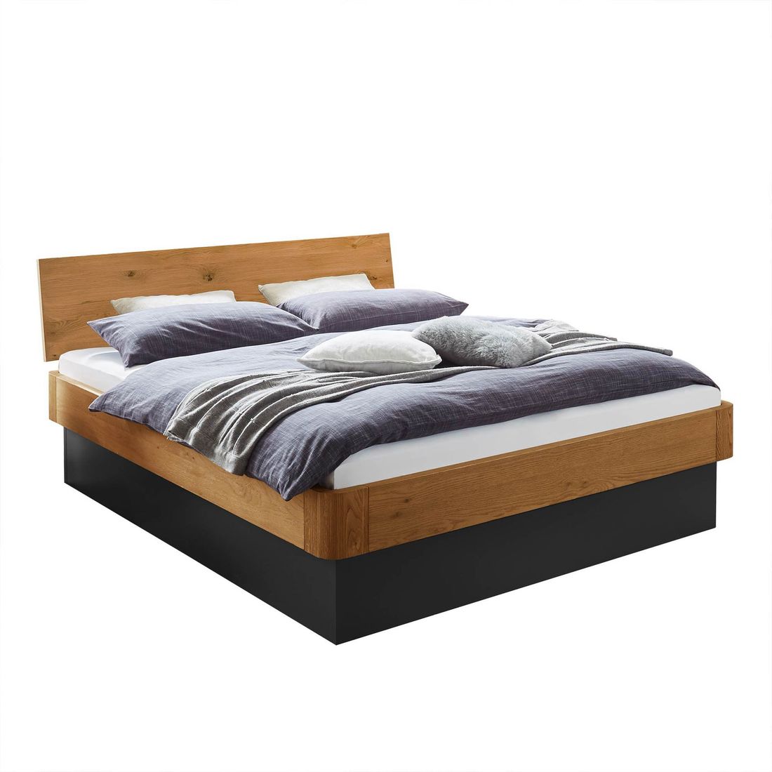 Bett Otavalo Komfort Eiche Massivholz mit Bettkasten