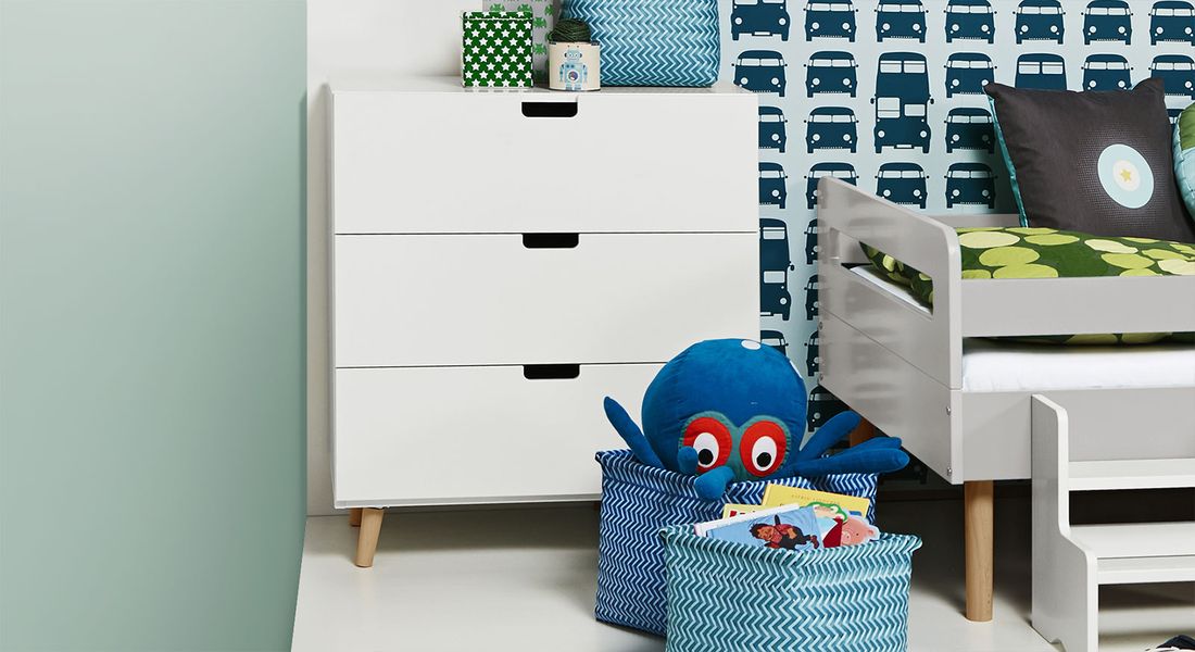 Kommode Kids Town Retro teilmassiv mit Schubladen