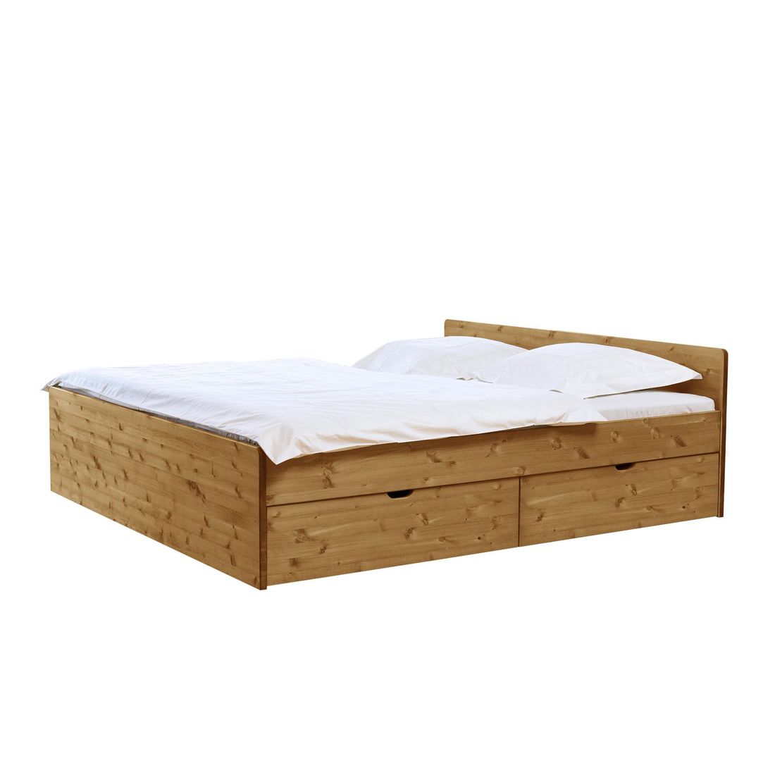 Bett Norwegen Komfort Kiefer/Kernbuche Massivholz mit Schubkasten