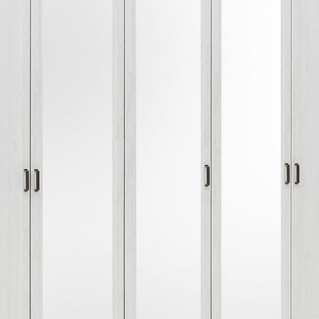 Drehtüren-Kleiderschrank Vacaria Pinie Dekor mit Spiegel